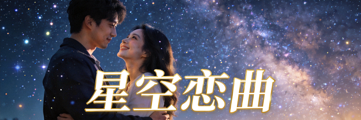 浪漫爱情剧封面 - 星空下的恋人，唯美高清画面